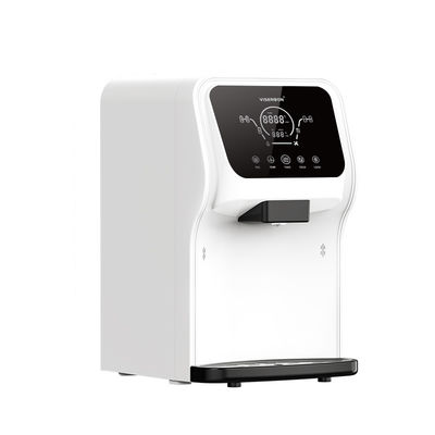 গরম এবং ঠান্ডা জল 75G 2200w ডেস্কটপ RO জল পরিশোধক মেশিন হাইড্রোলিক চাপ পরিসীমা 0.1-0.4 এমপিএ